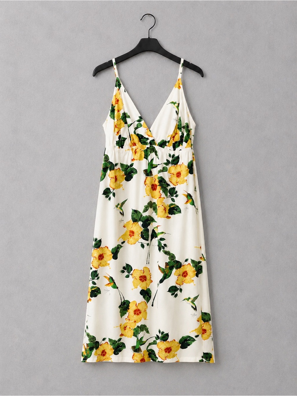 Guy Harvey Bluewater Tropical Hibiscus Hummingbird Sundress Rayon USA Made L